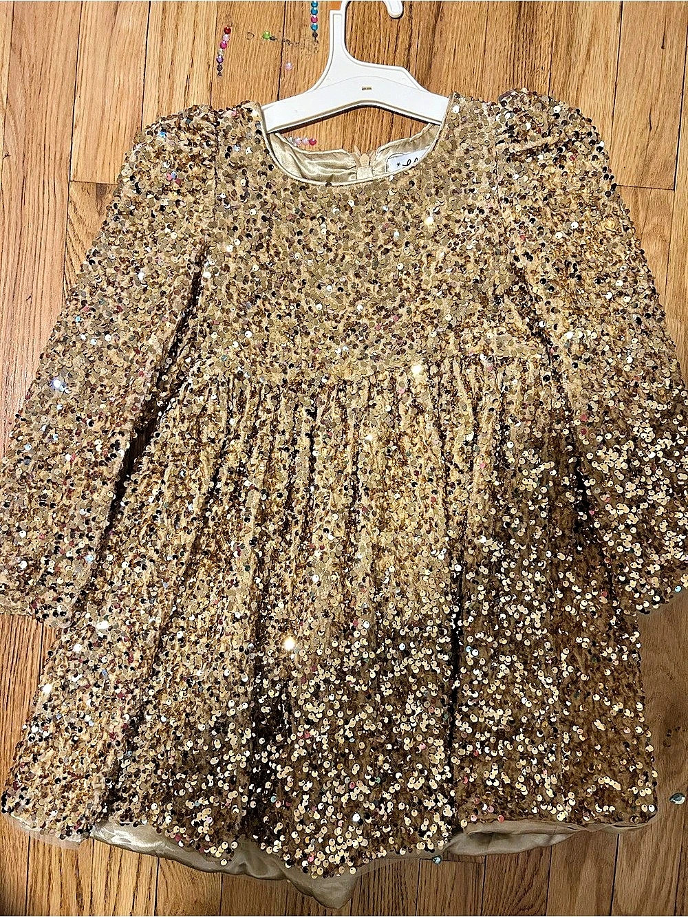 Lola and the boys Kids Gold Sequin Formal Dress Like New